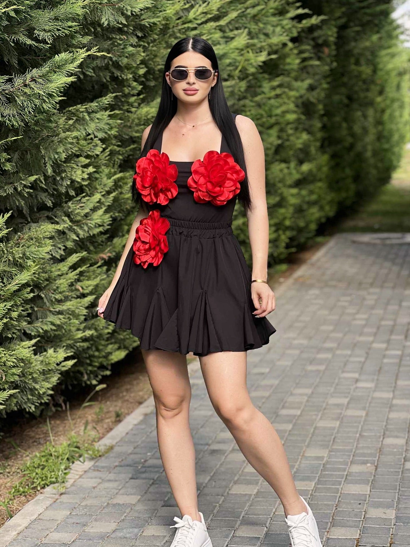 Set Flower fusta+top