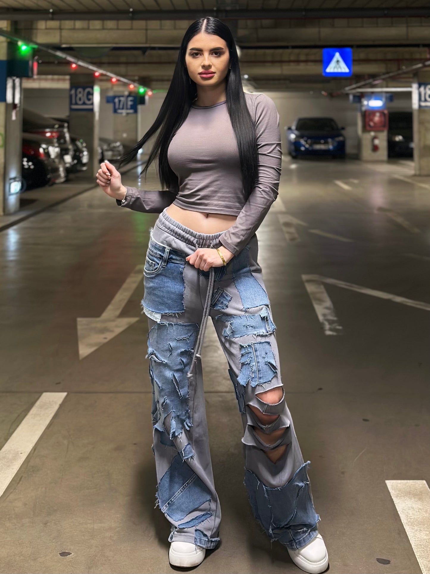 Pantaloni denim Grey