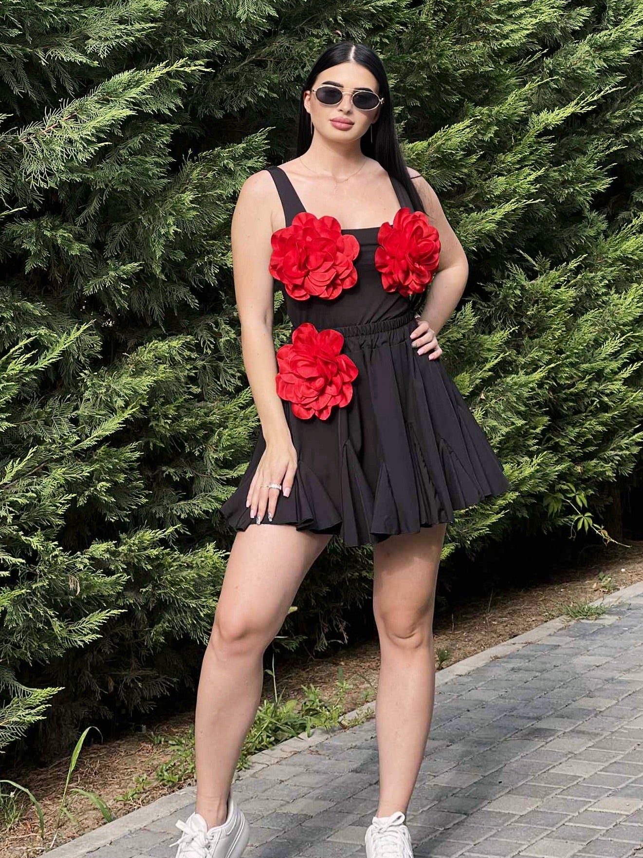 Set Flower fusta+top