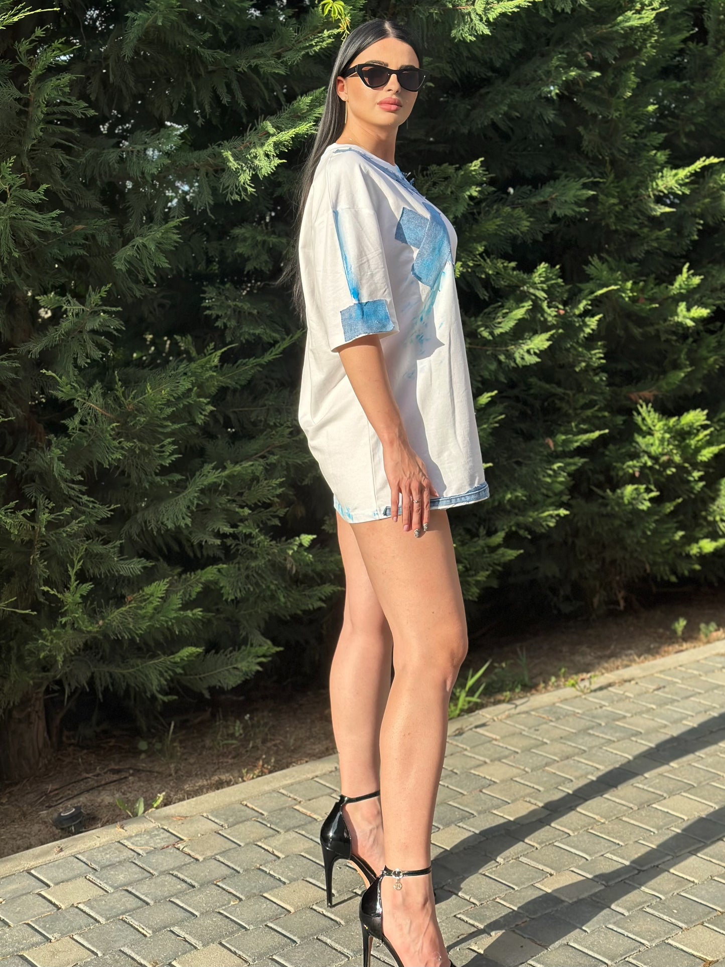 Tricou denim oversized
