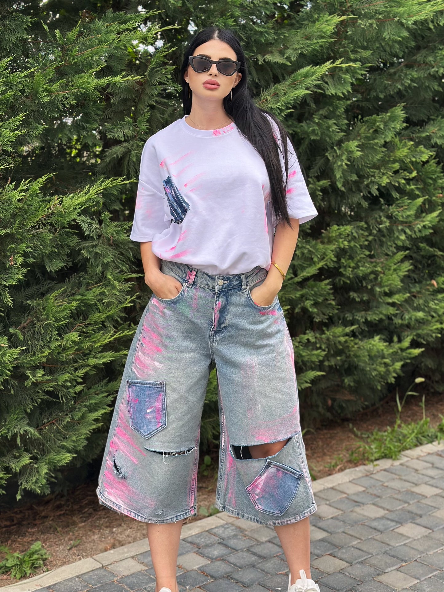 Blugi denim Pink