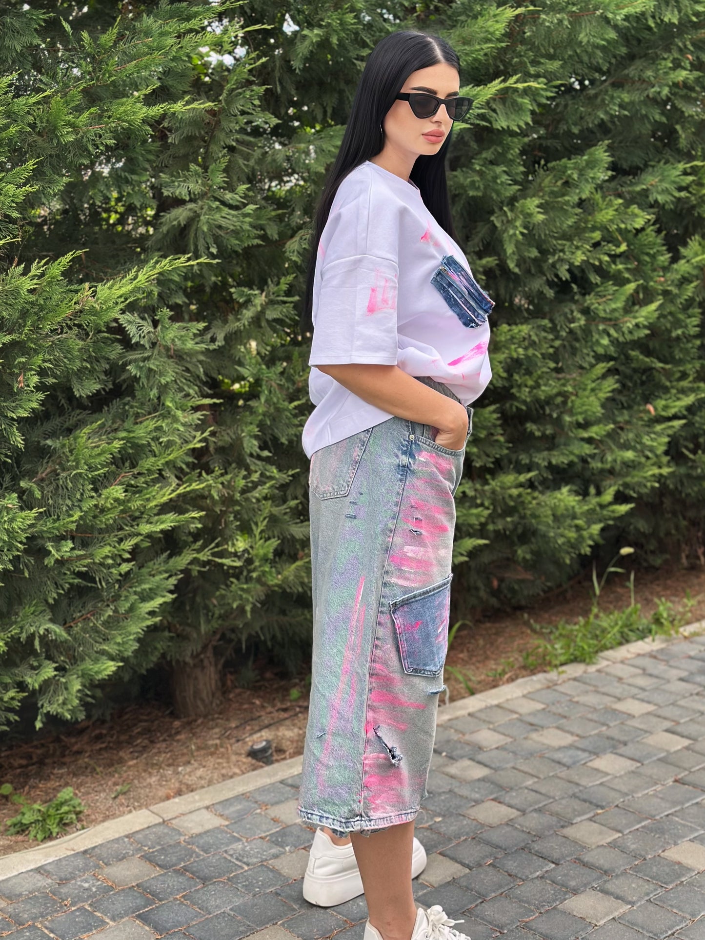 Blugi denim Pink