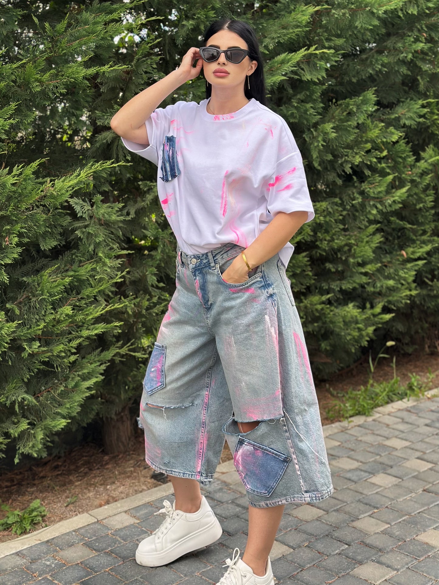 Blugi denim Pink