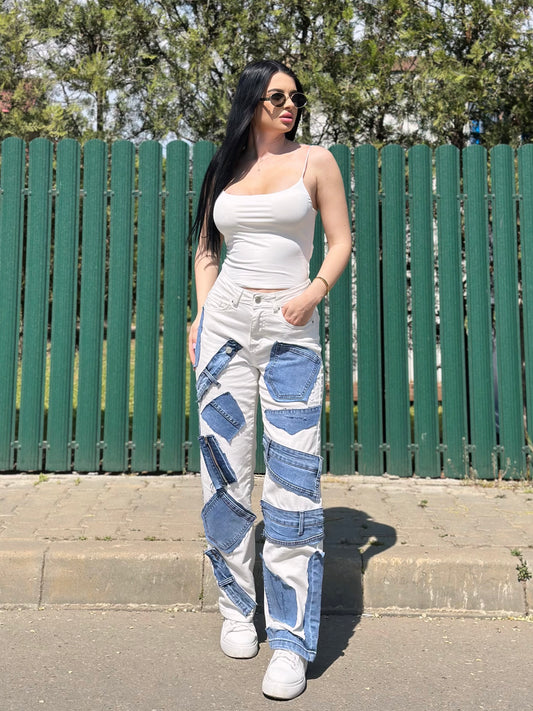 Blugi denim white