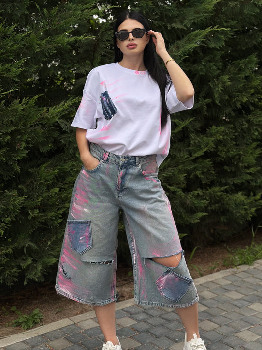 Blugi denim Pink