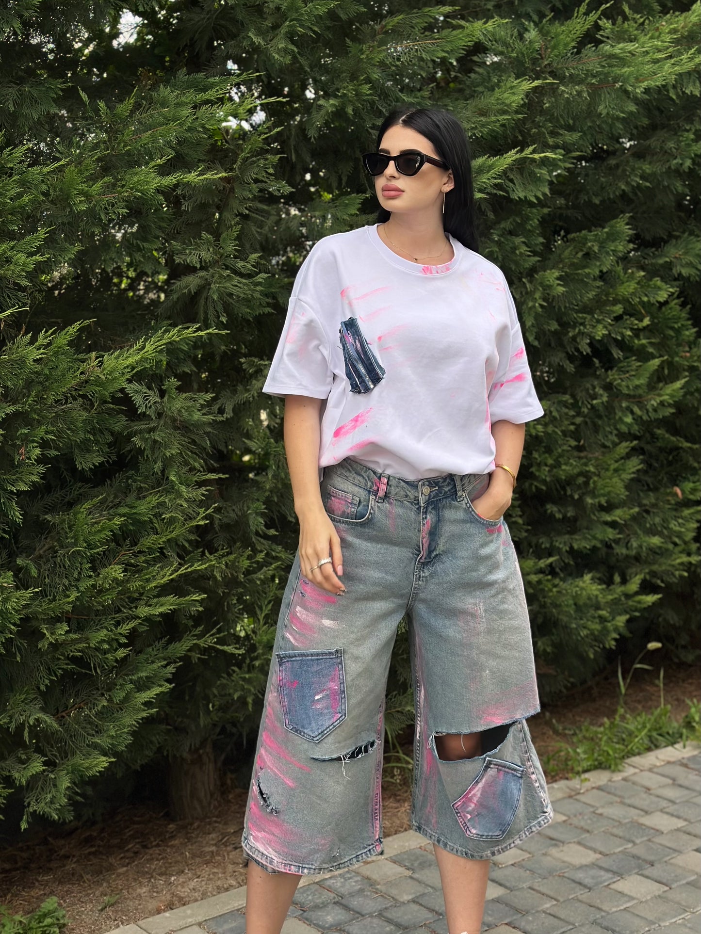 Blugi denim Pink