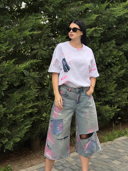 Blugi denim Pink