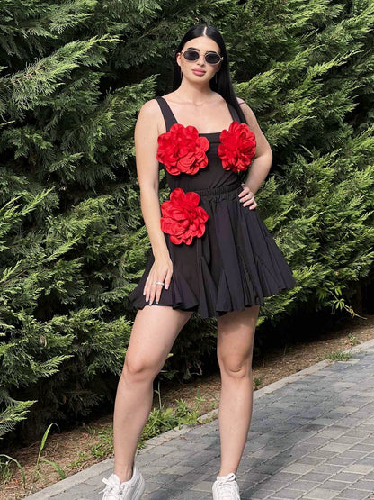 Set Flower fusta+top